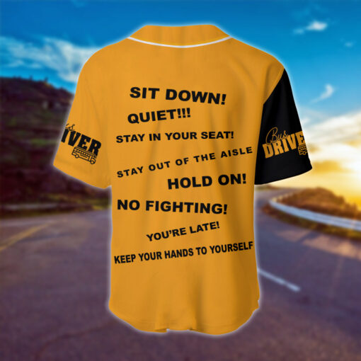 Custom School Bus Driver Jersey, Baseball Shirt Gift for Bus Drivers MQNT5210504 - Image 3