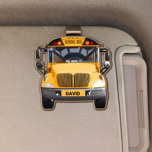 Personalized School Bus Driver Car Visor Clip NPND5280503 - Image 2