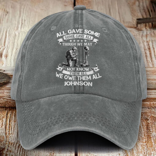 Personalized Us Veteran Distressed Washed Cotton Printed Hat MQHM5230505 - Image 4