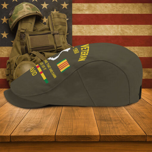 Personalized Vietnam Veteran Flat Cap, Custom Vietnam Veteran Jeff Cap QFTO5150502 - Image 6