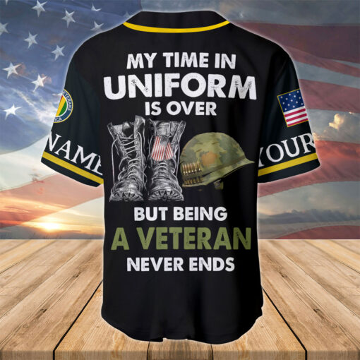 Vietnam Veteran Baseball Jersey, Custom Military Shirt with Rank, Proud Army Veteran Gift MQHH5290502 - Image 3