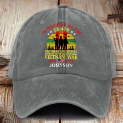 Personalized Vietnam Veteran Distressed Washed Cotton Printed Hat MQHM5290503