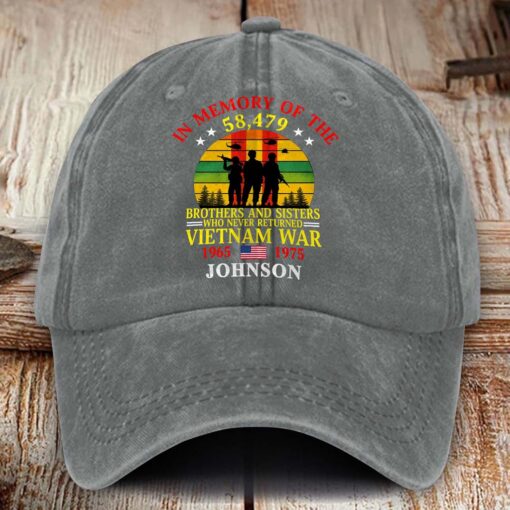 Personalized Vietnam Veteran Distressed Washed Cotton Printed Hat MQHM5290503