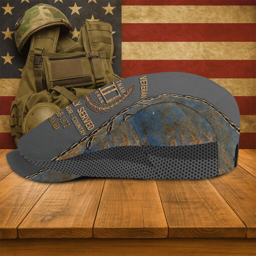 Personalized Vietnam Veteran Flat Cap, Custom Vietnam Veteran Jeff Cap QFTO5160502 - Image 4