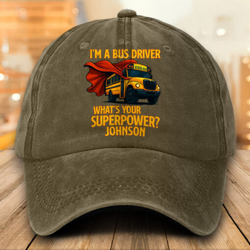 Personalized School Bus Distressed Washed Cotton Printed Hat MQTO5220501 - Image 5