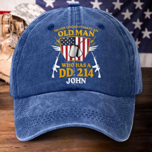 Personalized Us Veteran Distressed Washed Cotton Printed Hat, Gift for Veterans MQPY5120504 - Image 4