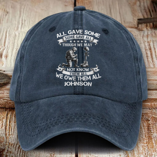 Personalized Us Veteran Distressed Washed Cotton Printed Hat MQHM5230505 - Image 2