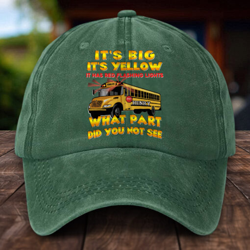 Personalized School Bus Distressed Washed Cotton Printed Hat MQHH5150503 - Image 6