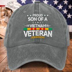 Personalized Vietnam Veteran Distressed Washed Cotton Printed Hat MQND5150502