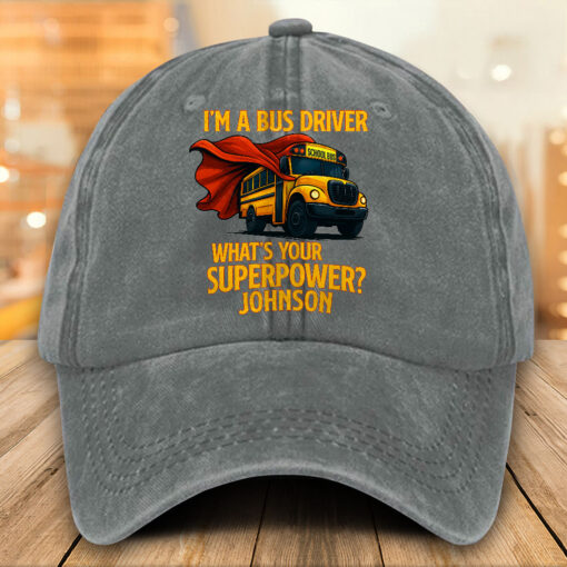 Personalized School Bus Distressed Washed Cotton Printed Hat MQTO5220501 - Image 4