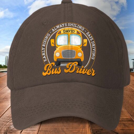 Personalized School Bus Distressed Washed Cotton Printed Hat MQND5220503 - Image 4