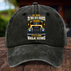Personalized School Bus Distressed Washed Cotton Printed Hat MQHH5150502