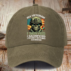 Personalized Us Veteran Distressed Washed Cotton Printed Hat MQHM5230502