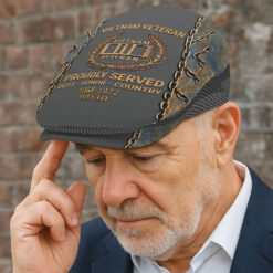 Personalized Vietnam Veteran Flat Cap, Custom Vietnam Veteran Jeff Cap QFTO5160502