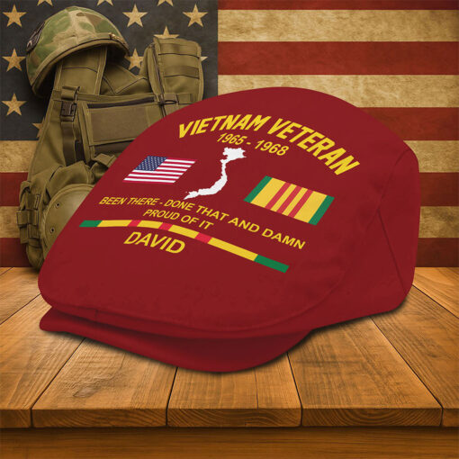 Personalized Vietnam Veteran Flat Cap, Custom Vietnam Veteran Jeff Cap QFTO5150502 - Image 3