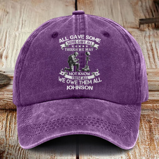 Personalized Us Veteran Distressed Washed Cotton Printed Hat MQHM5230505 - Image 6