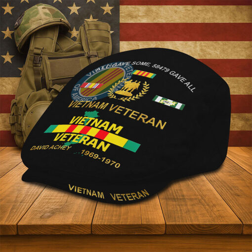 Personalized Vietnam Veteran Flat Cap, Custom Vietnam Veteran Jeff Cap QFTO5150503 - Image 3