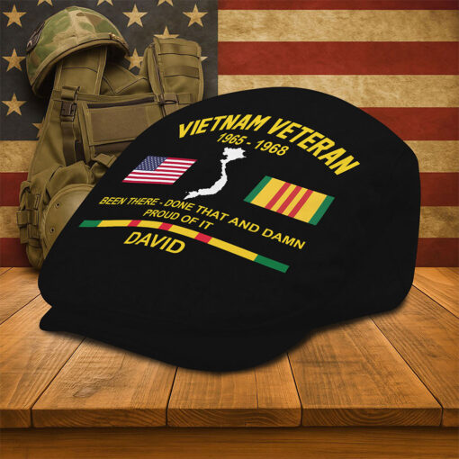 Personalized Vietnam Veteran Flat Cap, Custom Vietnam Veteran Jeff Cap QFTO5150502 - Image 2