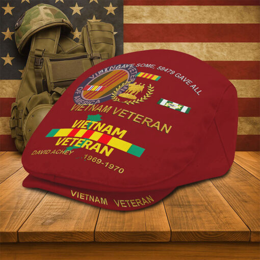 Personalized Vietnam Veteran Flat Cap, Custom Vietnam Veteran Jeff Cap QFTO5150503 - Image 2