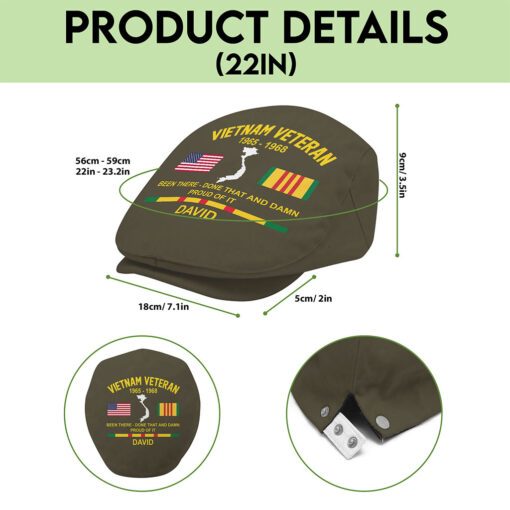 Personalized Vietnam Veteran Flat Cap, Custom Vietnam Veteran Jeff Cap QFTO5150502 - Image 8