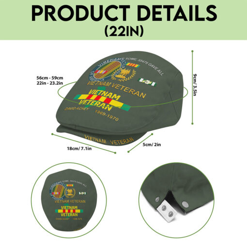 Personalized Vietnam Veteran Flat Cap, Custom Vietnam Veteran Jeff Cap QFTO5150503 - Image 7