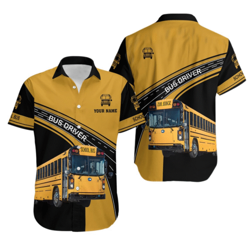 Personalized School Bus Driver Hawaiian Shirt and Shorts Set – Fun Summer Outfit MQND5290552 - Image 3