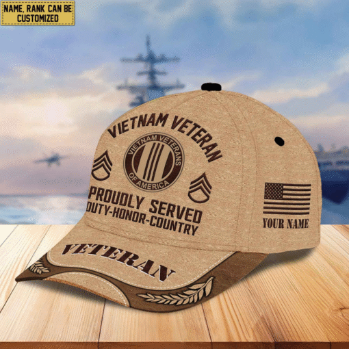 Custom Vietnam Veteran Baseball Cap, Father's Day Gift, Veterans Day MQHA5060501 - Image 2