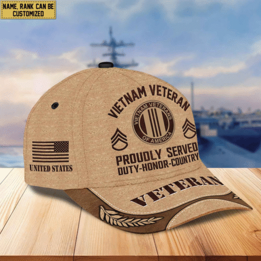 Custom Vietnam Veteran Baseball Cap, Father's Day Gift, Veterans Day MQHA5060501 - Image 3