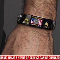 Personalized US Army Veteran Bracelet – Custom Name, Rank & Service Years Gift for Military Retired Men MQTZ5070509