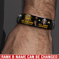 Personalized US Army Veteran Bracelet – Custom Name, Rank & Service Years Gift for Military Retired Men MQTZ5070510