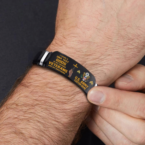 Personalized US Army Veteran Bracelet – Custom Name, Rank & Service Years Gift for Military Retired Men MQTZ5070510 - Image 3