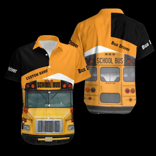 Personalized School Bus Driver Hawaiian Shirt and Shorts Set – Fun Summer Outfit MQND5290553 - Image 3