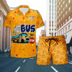 School Bus Driver Hawaiian Shirt and Shorts Set – Fun Summer Outfit MQTD5290550