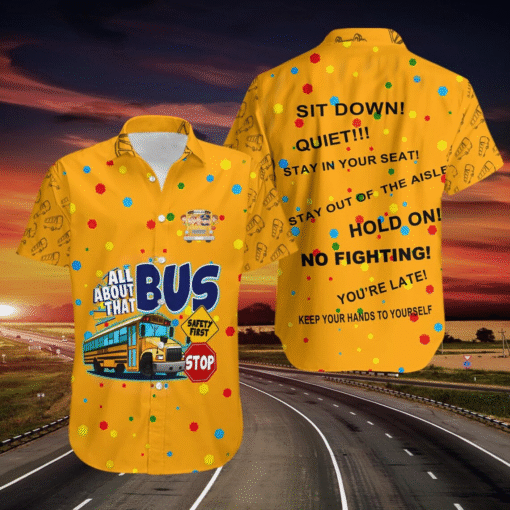 School Bus Driver Hawaiian Shirt and Shorts Set – Fun Summer Outfit MQTD5290550 - Image 2