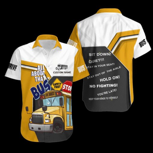 School Bus Driver Hawaiian Shirt and Shorts Set – Fun Summer Outfit MQND5290551 - Image 3