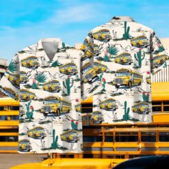 School Bus Driver Hawaiian Shirt – Fun Summer Shirt for Bus Drivers, Tropical Cactus Print, Beach Vacation Gift MQNT5280553