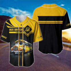 Custom School Bus Driver Jersey, Baseball Shirt Gift for Bus Drivers MQNT5210503