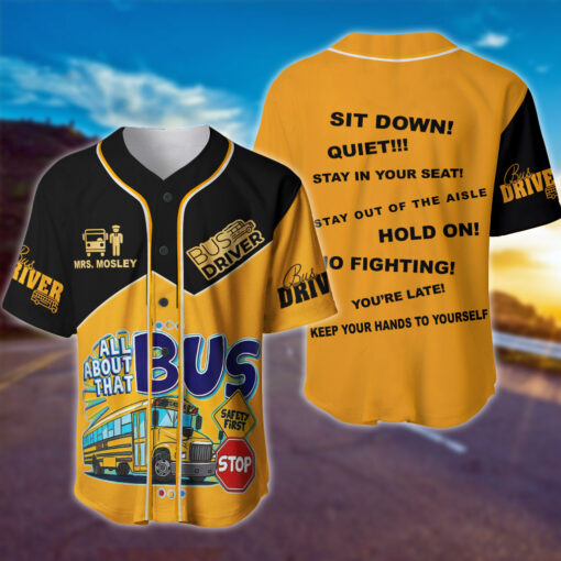 Custom School Bus Driver Jersey, Baseball Shirt Gift for Bus Drivers MQNT5210504