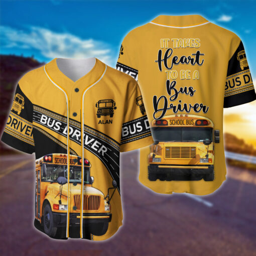 Custom School Bus Driver Jersey, Baseball Shirt Gift for Bus Drivers MQNT5210302
