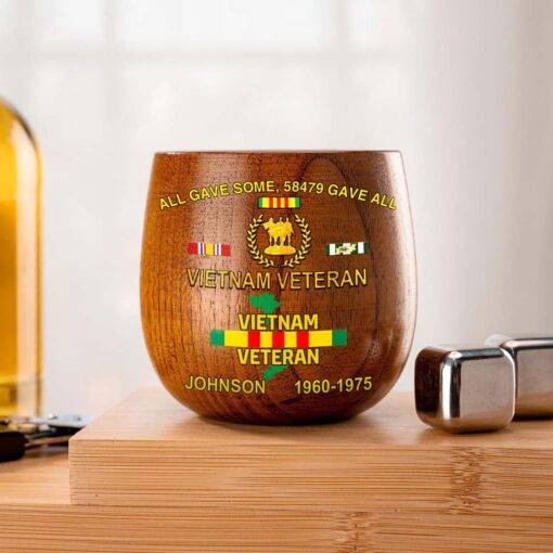 Personalized Vietnam Veteran Wooden Bourbon Whiskey Mug QFTD5060602 - Image 8