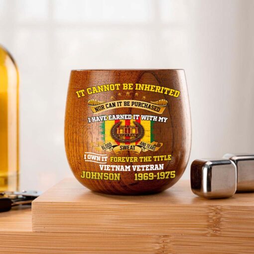 Personalized Vietnam Veteran Wooden Bourbon Whiskey Mug QFTD5060603
