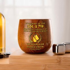 Personalized Vietnam Veteran Wooden Bourbon Whiskey Mug QFTD5060605