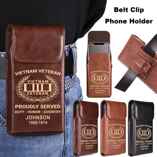 Personalized Vietnam Veteran Belt Clip Phone Holder QFHA5060603