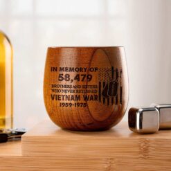 Personalized Vietnam Veteran Bourbon Whiskey Wooden Mug QFPY5060601