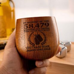 Personalized Vietnam Veteran Bourbon Whiskey Wooden Mug QFPY5060602