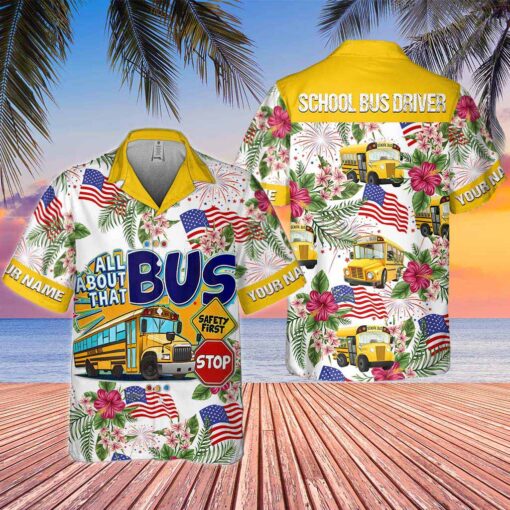 Personalized All About That School Bus Driver Hawaii Shirt UKND5090604 - Image 2