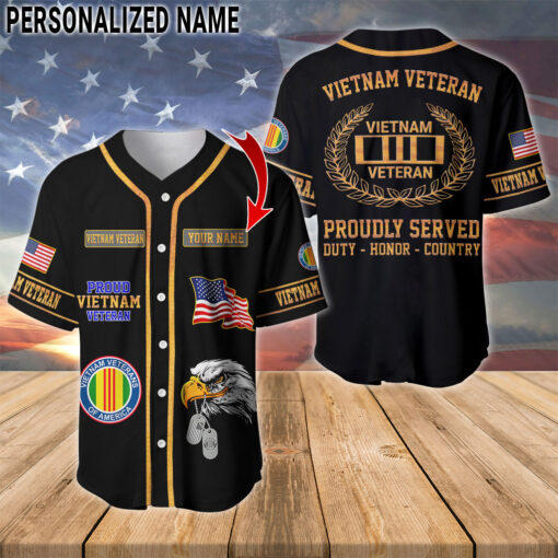 Personalized Vietnam Veteran Baseball Jersey MQTZ5270504
