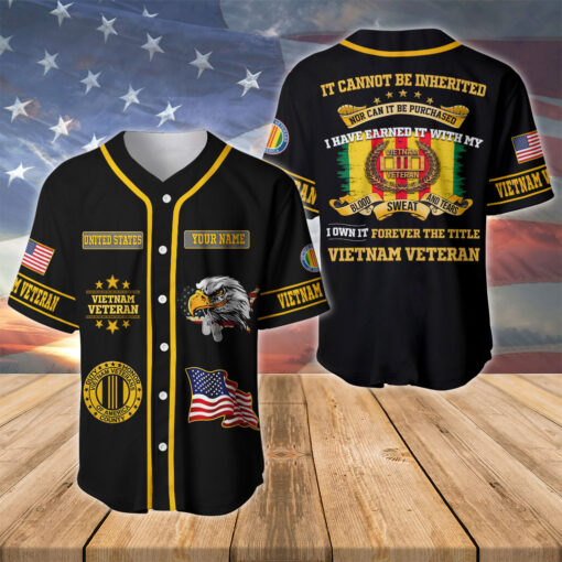 Personalized Vietnam Veteran Baseball Jersey MQTZ5270505