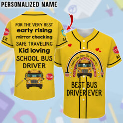 Custom School Bus Driver Jersey, Baseball Shirt Gift for Bus Drivers MQHA5300502