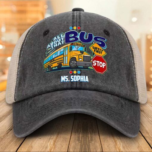 Personalized Bus Driver Demin Hat With Mesh QFHM5180602 - Image 2